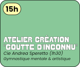 15H00 Atelier Création « Goutte d'inconnu » Gymnastique mentale & artistique - Atelier Sperotto Durée 1H30